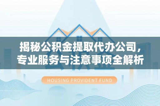 南乐揭秘公积金提取代办公司，专业服务与注意事项全解析