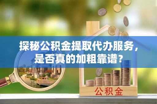 南乐探秘公积金提取代办服务，是否真的加粗靠谱？