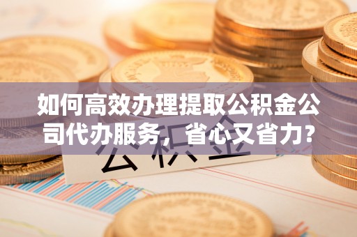 南乐如何高效办理提取公积金公司代办服务，省心又省力？