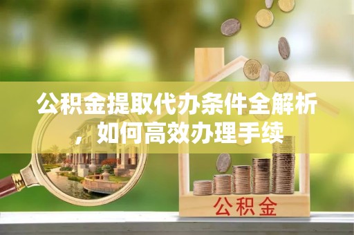 南乐公积金提取代办条件全解析，如何高效办理手续