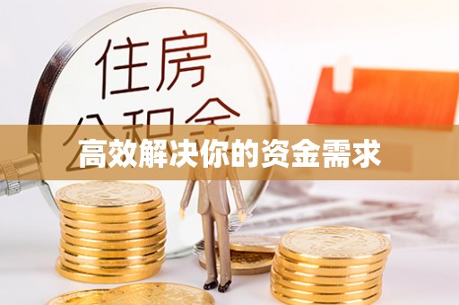 南乐高效解决你的资金需求