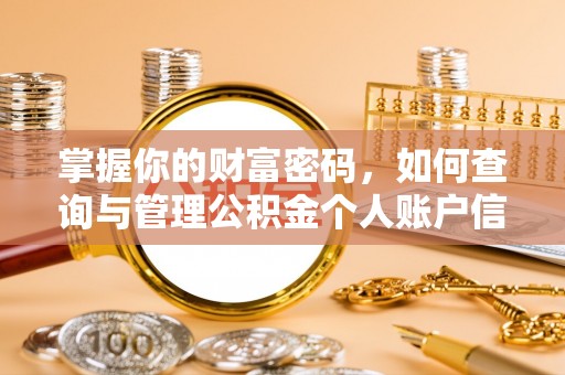 南乐掌握你的财富密码，如何查询与管理公积金个人账户信息