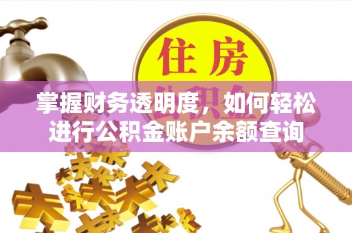 南乐掌握财务透明度，如何轻松进行公积金账户余额查询